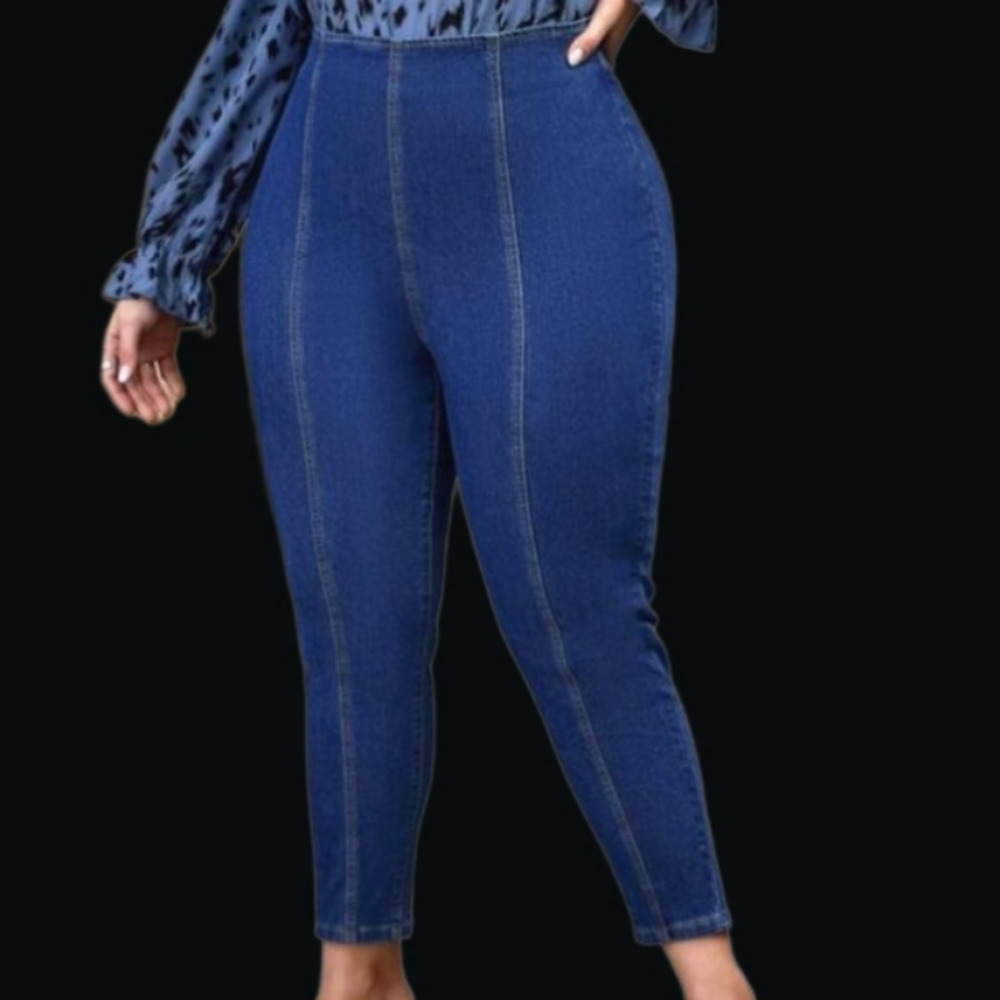 Womens Ankle  Plus Size Seam Front Skinny Jeans sz 2x